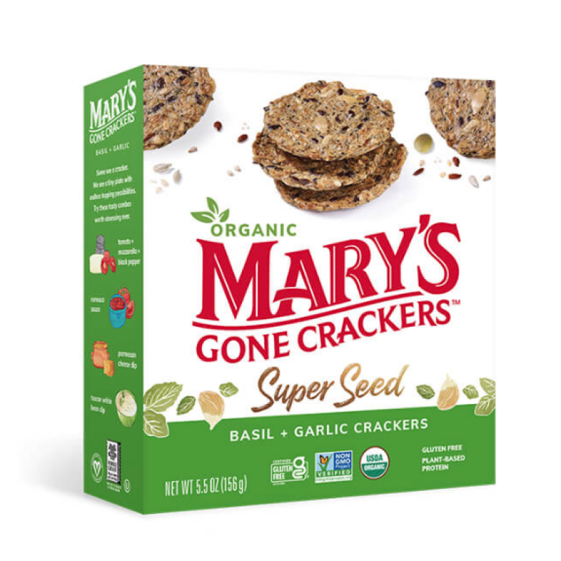 MARY'S GONE CRACKERS - 美國有機無麩質全穀物超級種籽餅乾 (羅勒和香蒜味) ORGANIC GLUTEN FREE SUPER SEED CRACKERS (BASIL & GARLIC)