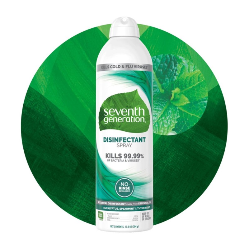 Seventh Generation - 消毒噴霧 - 桉樹、留蘭香和百里香 | 	Disinfectant Spray - Eucalyptus, Spearmint & Thyme