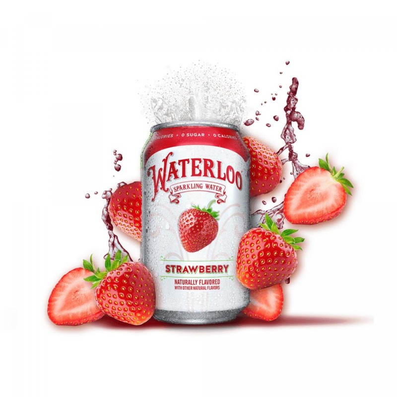 Waterloo - 士多啤梨味天然梳打水(六罐裝)Strawberry Naturally Sparkling Water (6 cans)