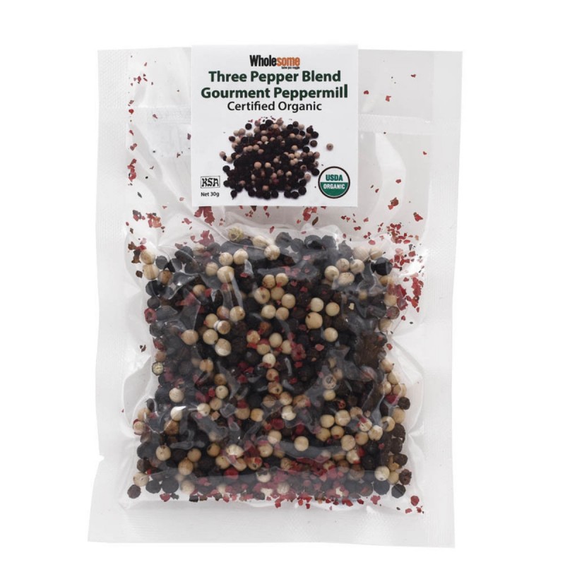 Wholesome - 有機三色胡椒 Organic Three Pepper Blend Gourment Peppermill