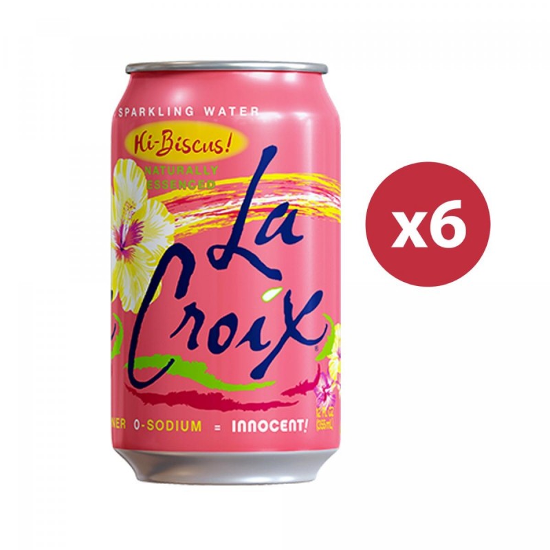 Lacroix - 洛神花味天然精華蘇打水 (六罐裝) Hi-Biscus Naturally Essenced Sparkling (Six cans) 