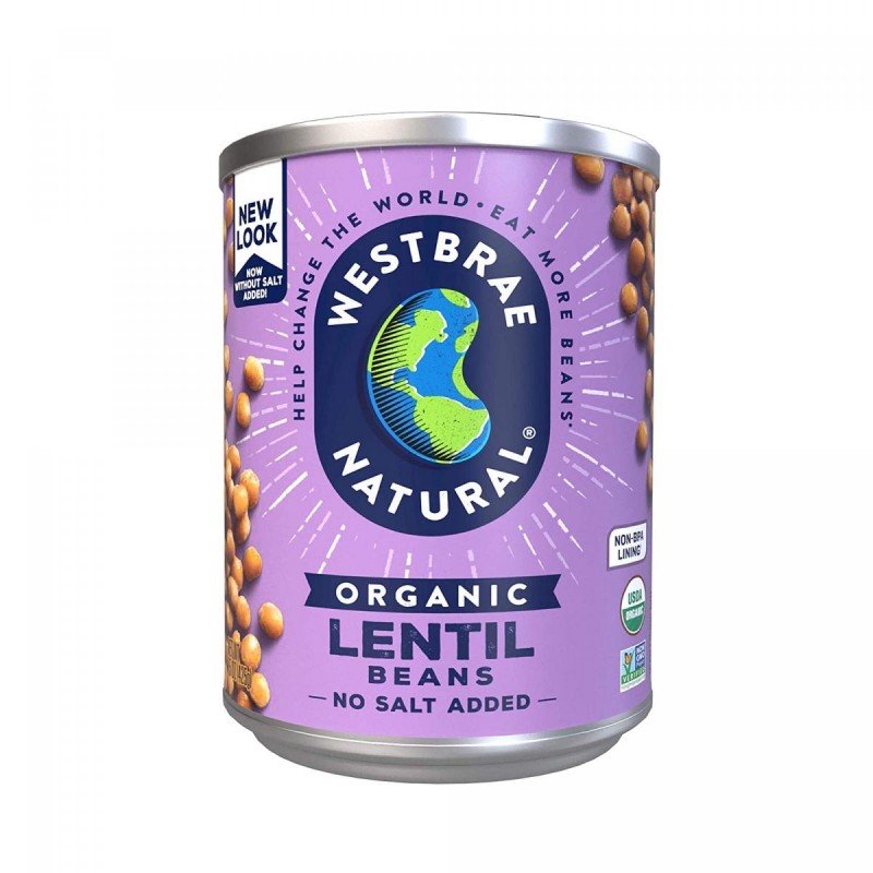 Westbrae Natural - 有機罐裝扁豆(無鹽) Organic Canned Lentil Beans ( No salt added) 